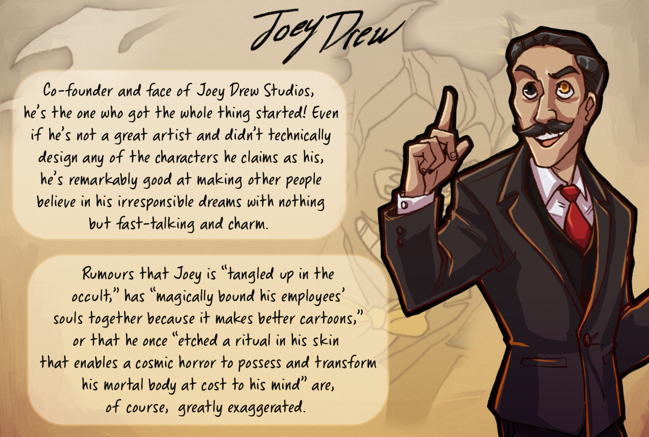 \[\[\(Archivist\) Joey Drew&rsquo;s character card. Caption in post.\]\]