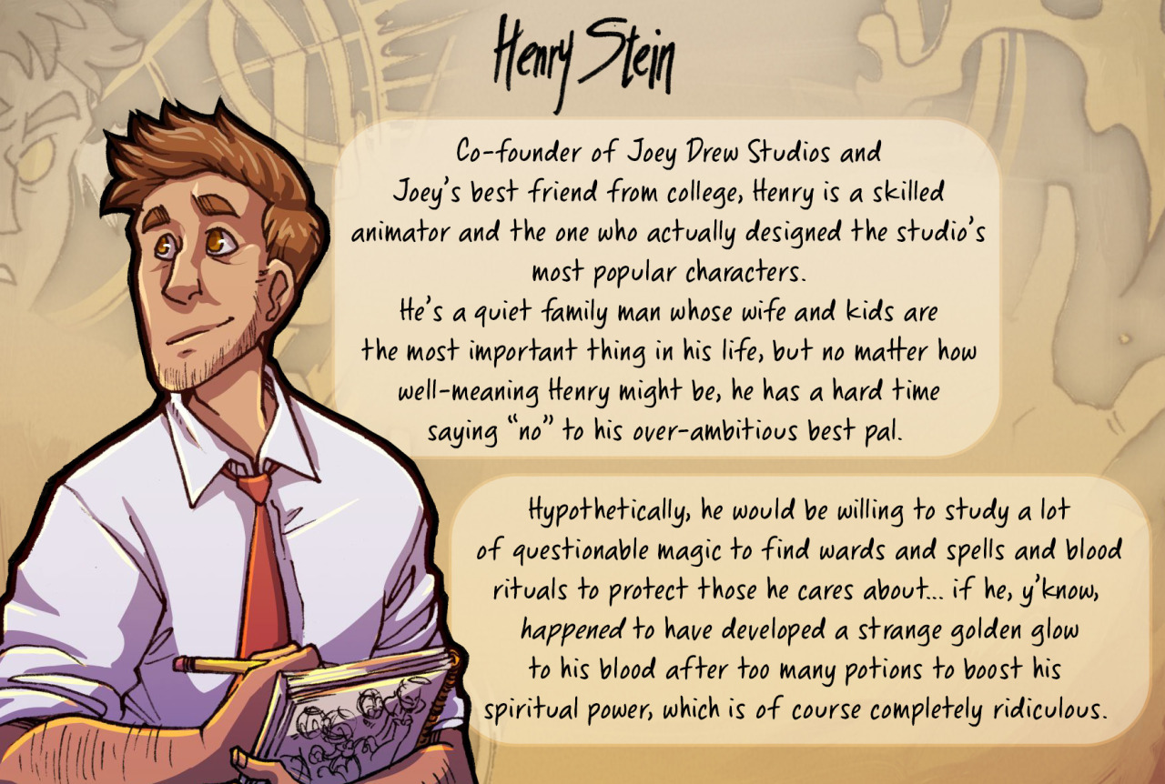 \[\[\(Archivist\) Henry Stein’s character card. Caption in post.\]\]